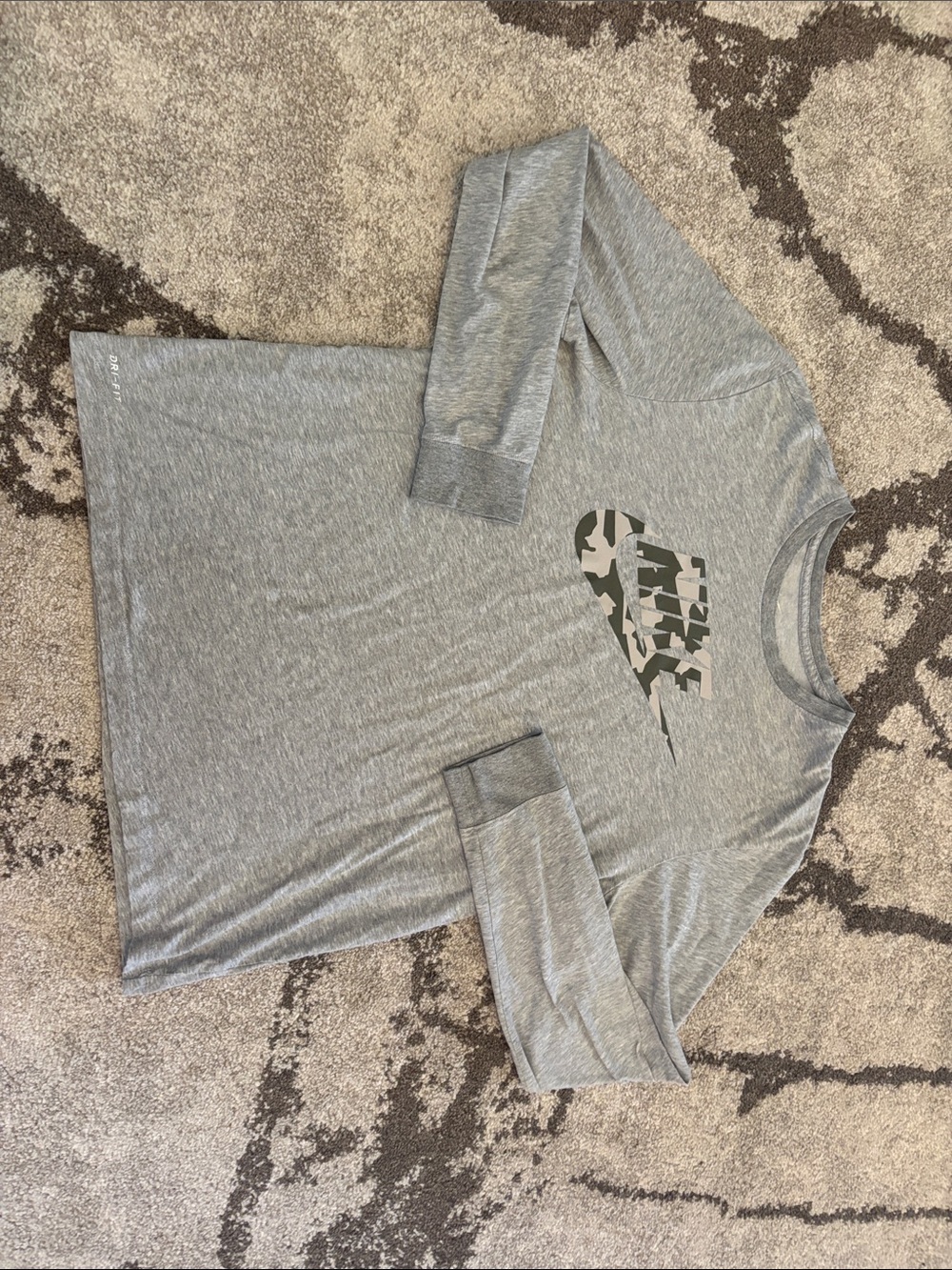Nike Dri-FIT - Gray Camo Swoosh Graphic Shirt!!